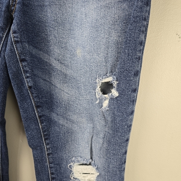 ARIYA Denim Distressed Flared Bell Bottom Jeans Boho Cowgirl Blue Women Size 11 - Picture 4 of 13